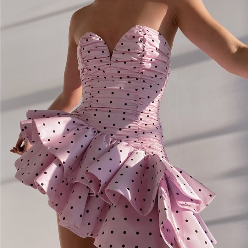For Love And Lemons Pink Strapless Dress